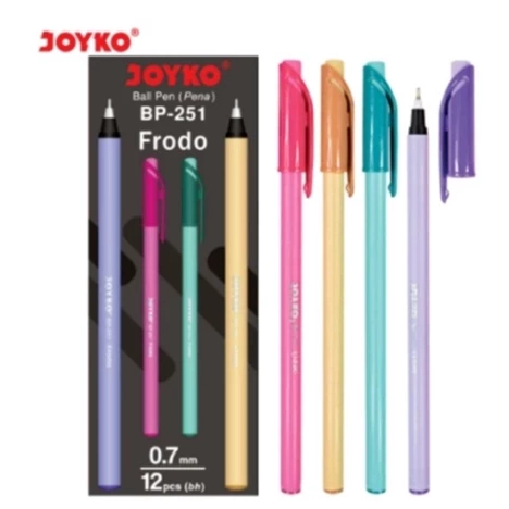 

PULPEN PENA JOYKO BP-251 FRODO 0.7 mm BOLPEN MURAH HITAM PASTEL BALL PEN WARNA WARNI
