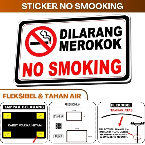 

Stiker 3D Sticker Kata Kata Tulisan Dilarang Merokok Stiker No Smooking Stiker Di Larang Merokok