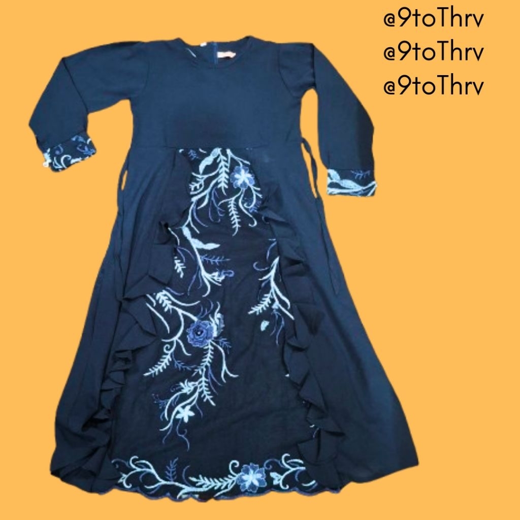 Preloved Gamis Anak Elegan Bordir Bunga | Dress Muslim Anak Perempuan @9toThrv