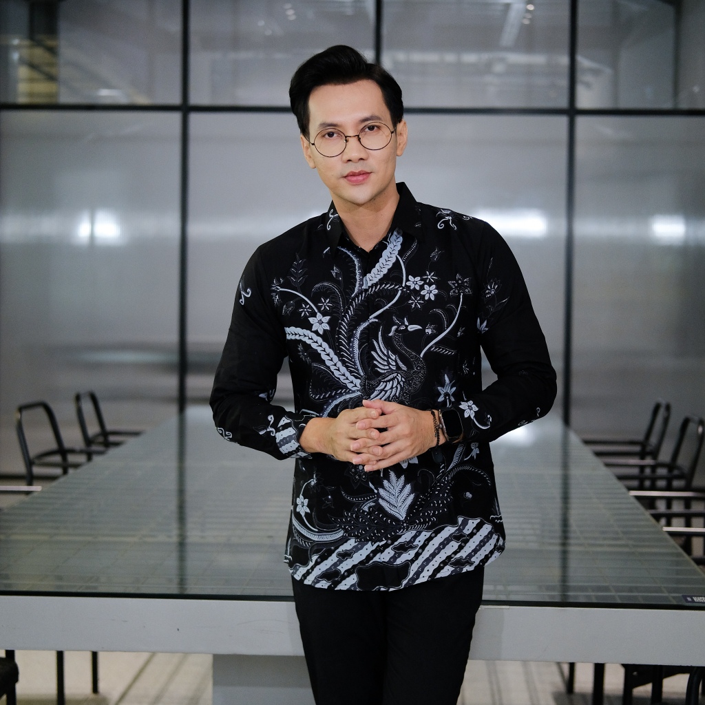 Kemeja Batik Pria Slimfit Motif AHY Hitam Baju batik pria original slimfit lengan panjang kemeja bat