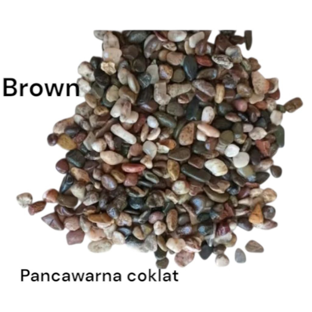 Batu warna coklat/batu pancawarna coklat/Batu koral coklat/Batu hias pancawarna/Batu sikat coklat