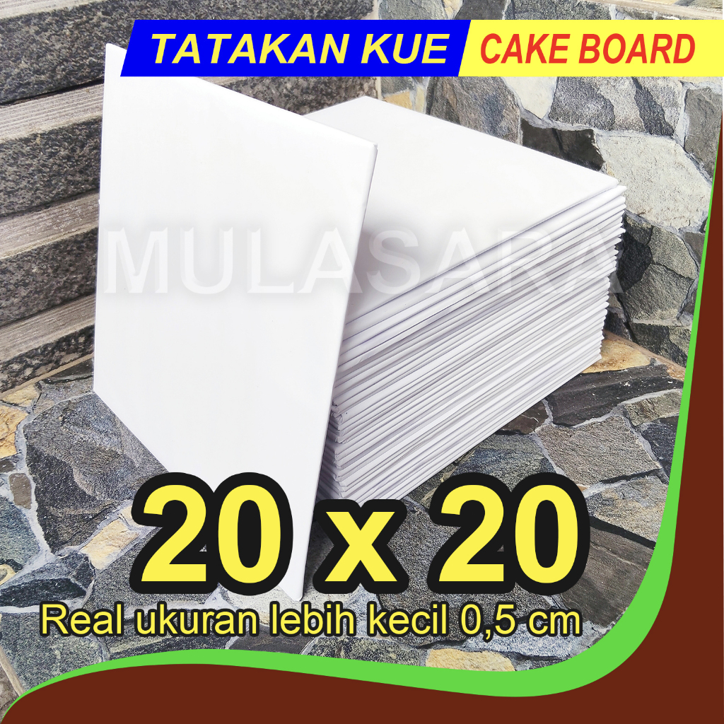 Tatakan kue 20x20 PUTIH cake board / alas kue ulang tahun / tatakan kue ulang tahun