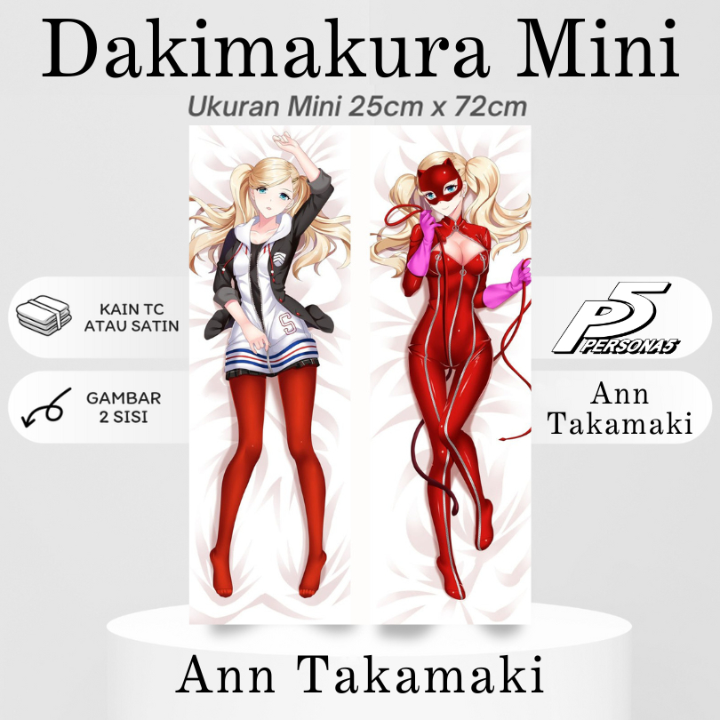 DAKIMAKURA Mini ANN TAKAMAKI PERSONA 5 - Sarung bantal Mini Waifu Anime PS5