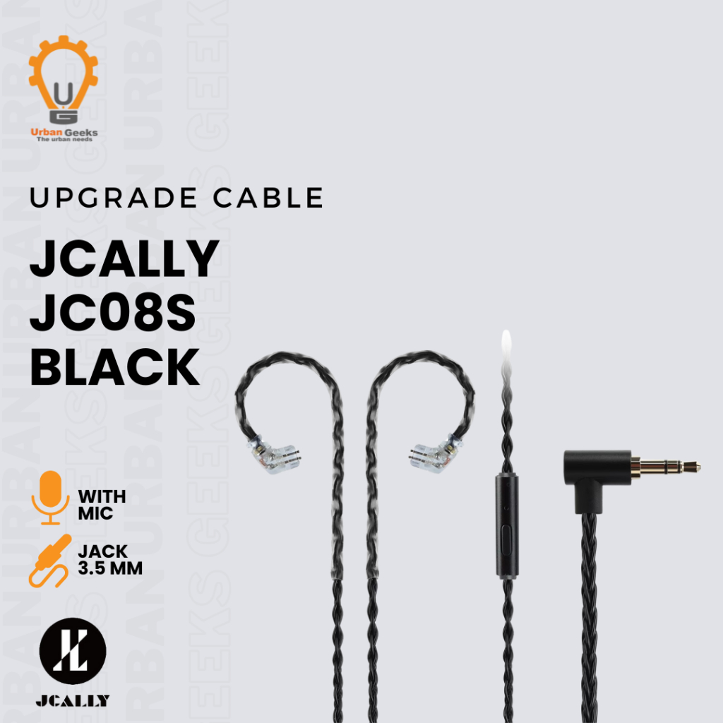 JC Ally Jcally JC08 Black (MIC) 8 Core Copper cable upgrade for Earphone KZ