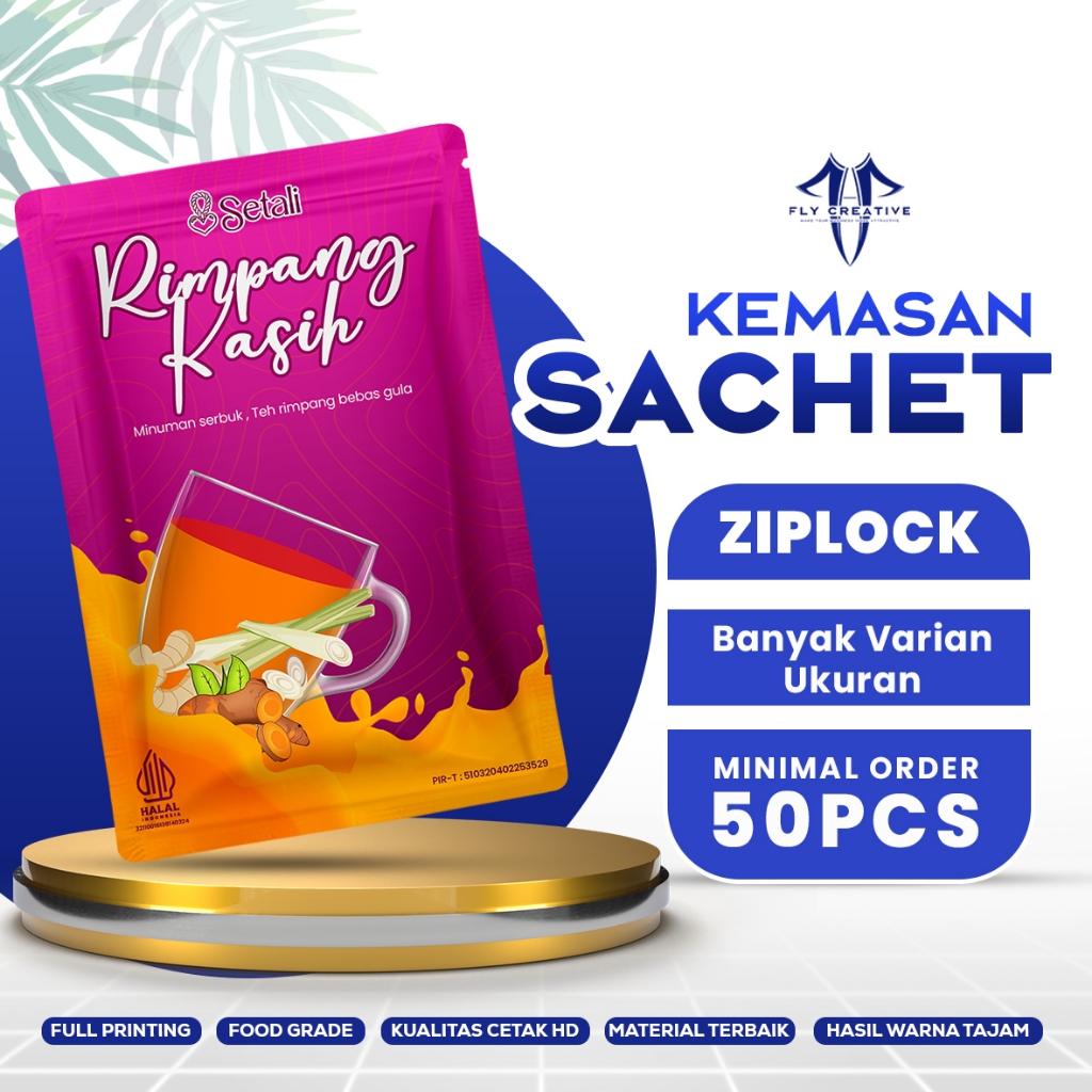Fly Creative - Cetak Kemasan Sachet Custom Masker Kecantikan Beauty Powder Ziplock Zipper