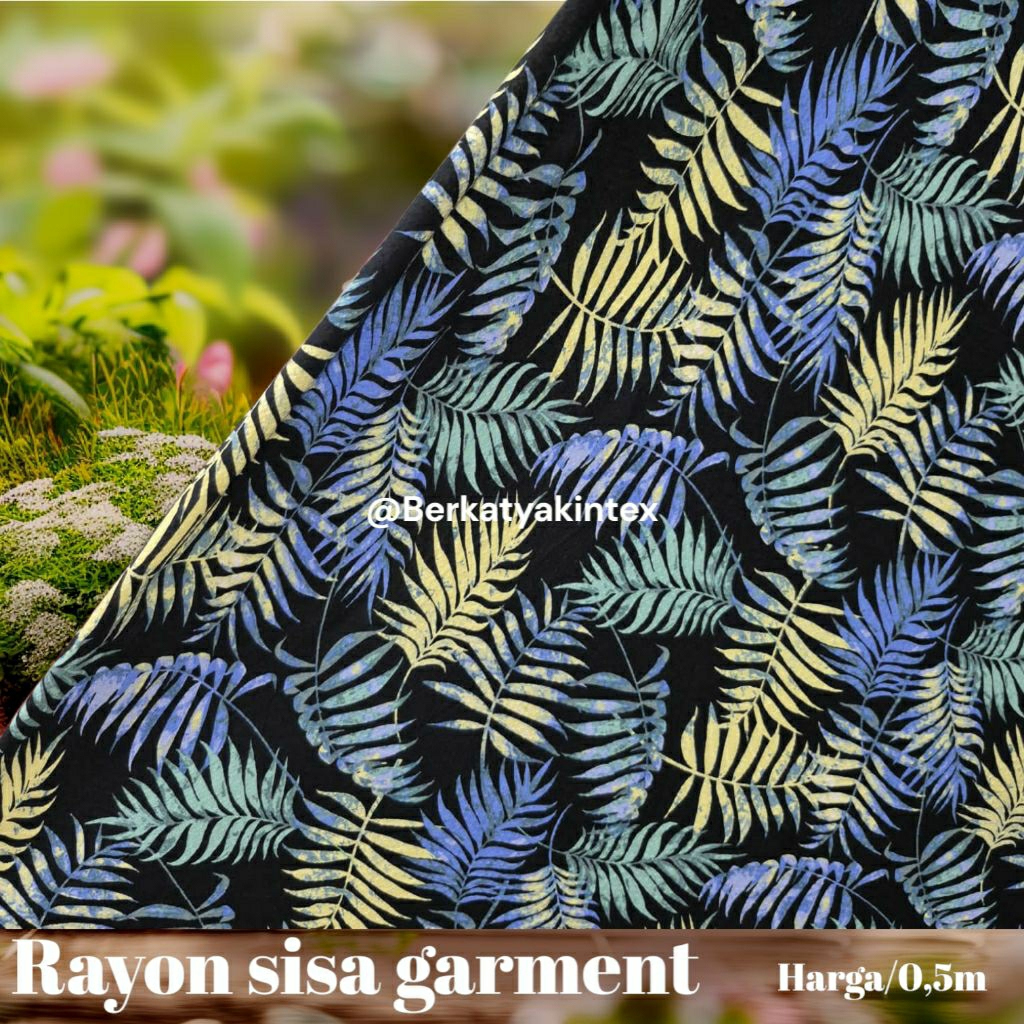 KAIN RAYON RUBIAH MOTIF DAUN - KAIN RAYON MOTIF DAUN - KAIN RAYON MOTIF HARGA/0,5M