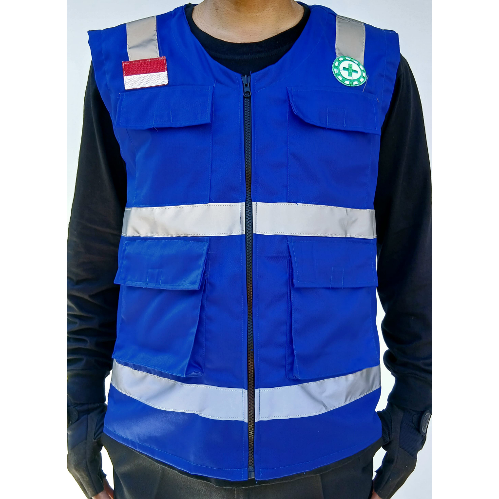 New Vest Rompi Safety First Pria K3 Keamanan Pekerja Proyek Umum Model Terbaru Bahan American Drill 