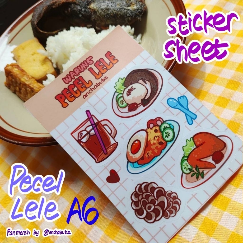 

STICKER SHEET PECEL LELE ORIGINAL Ukuran A6 Doff Lucu