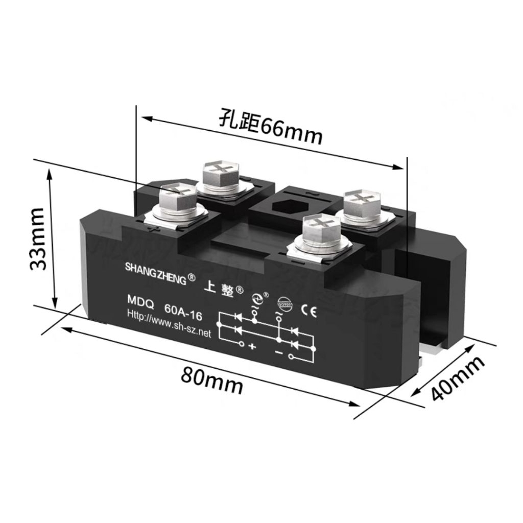SHANG ZHENG Single Phase Bridge Rectifier MDQ-60A , 100A, 150A, 200A, 250A, 300A, 400A, 500A, 600A, 