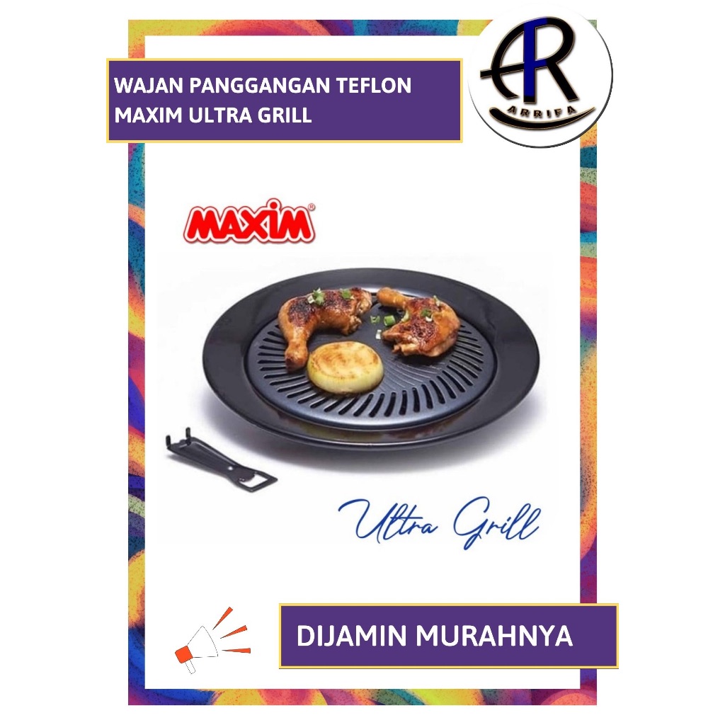 Maxim – Wajan Panggangan Ultra Grill 34cm – Teflon Anti Lengket untuk BBQ & Ikan