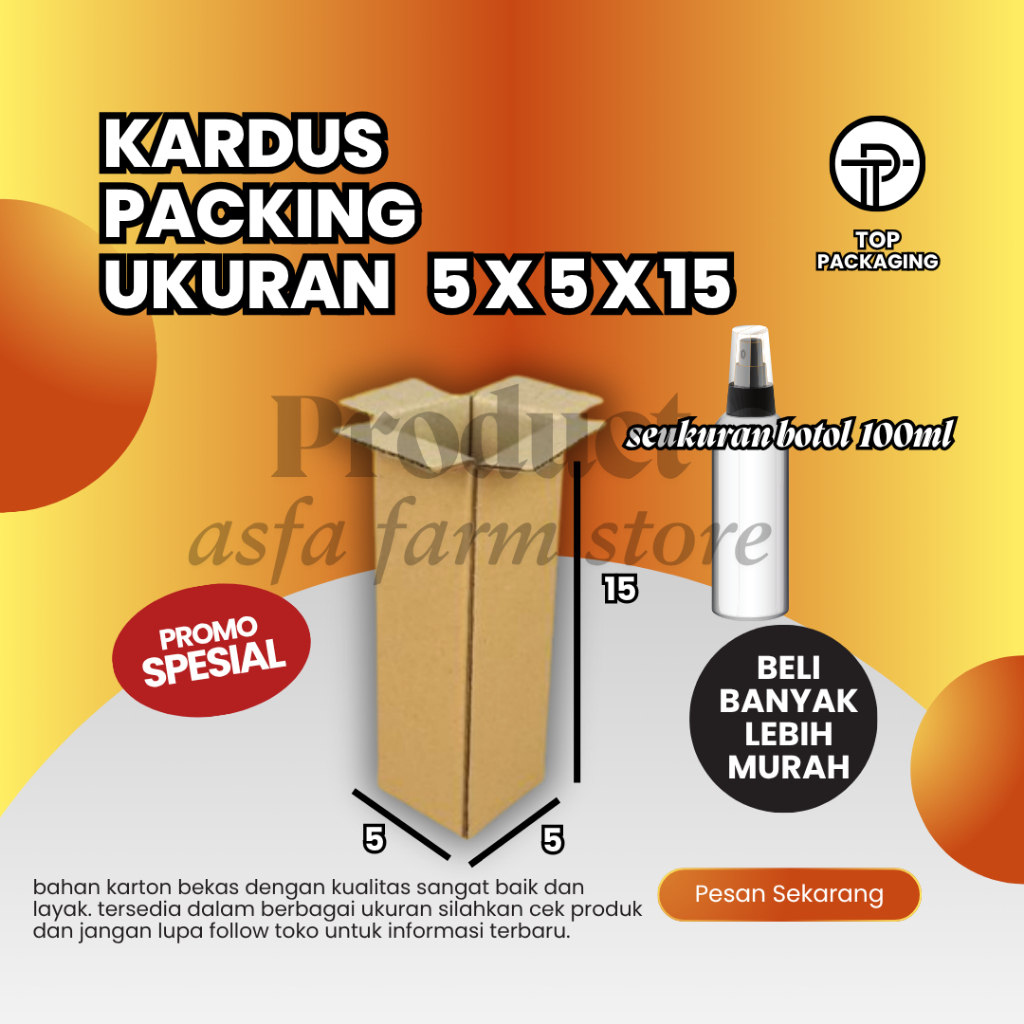 

KARDUS PACKING 5X5X15 CM BOX PACKING POLOS