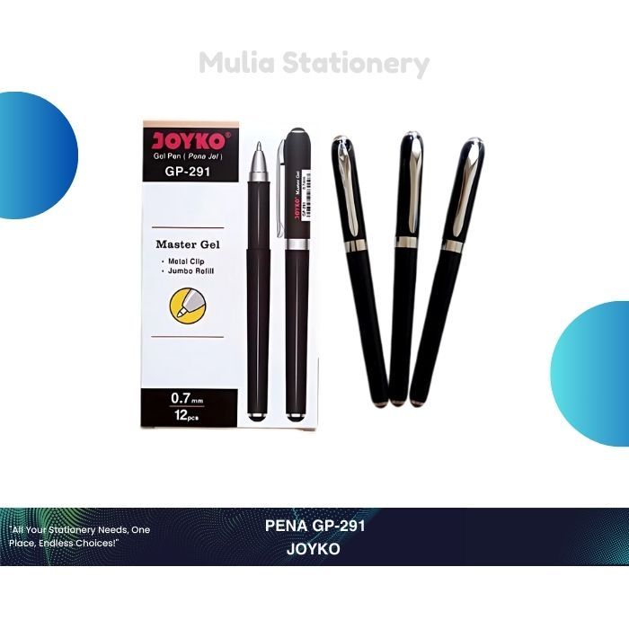 

(1 Kotak 12 pcs) Pulpen Pena GP-291 Joyko 0.7 mm | Pulpen Gel GP-291 Joyko 0.7 mm | Gel Pen GP-291 Joyko 0.7 mm | Pena Sekolah | Alat Tulis Sekolah | Pulpen Sekolah | Gel Pen Joyko