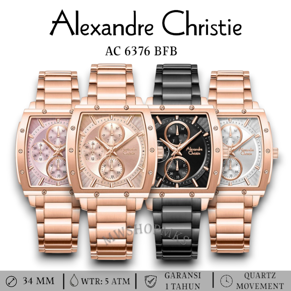 Jam Wanita Alexandre Christie AC6376 AC 6376 Stainless Garansi Resmi Alexander Christie Free Baterai