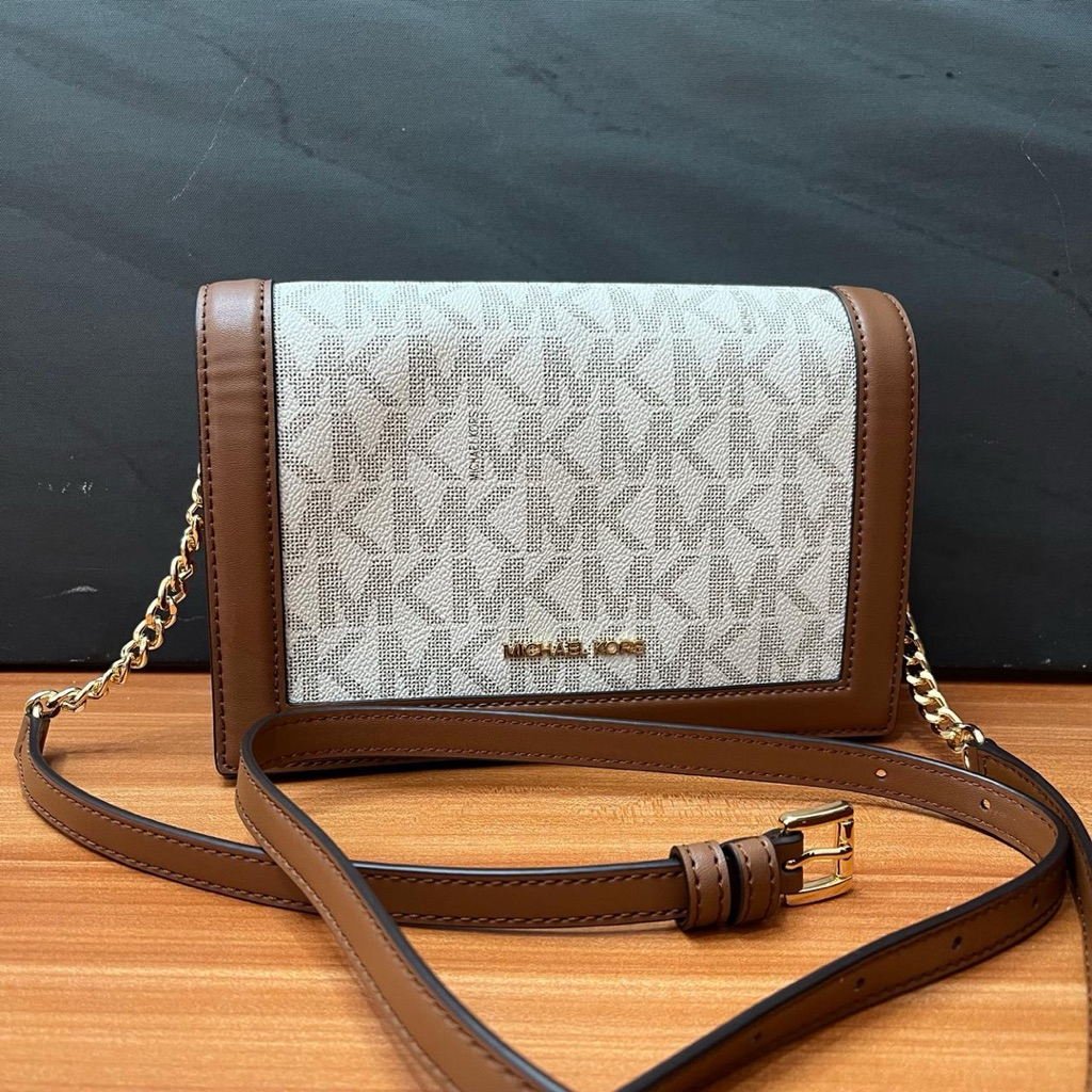 MK  Jet set crossbody sign vanilla brown ORIGINAL