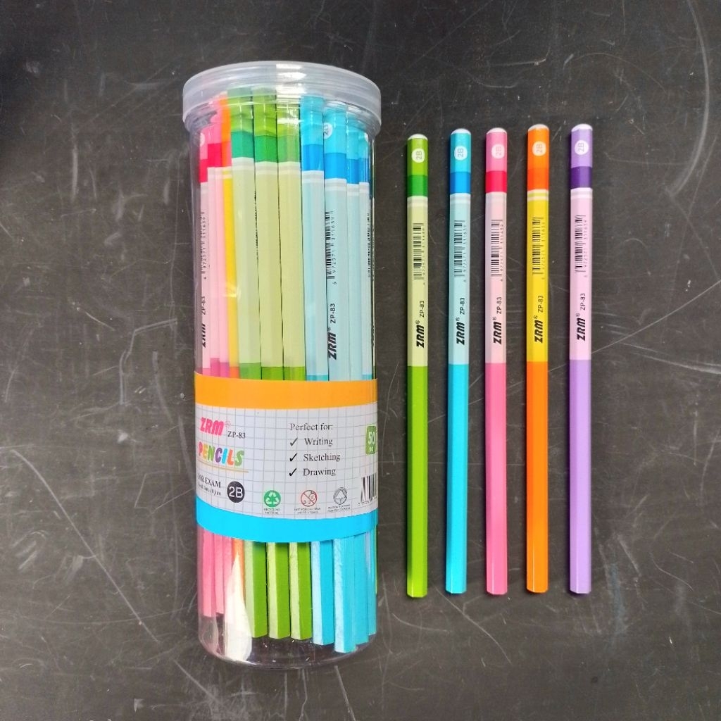 

Pensil Kayu Pencil Tabung 2B ZRM ZP-83 50 Pcs ( Tabung ) [ Original ]