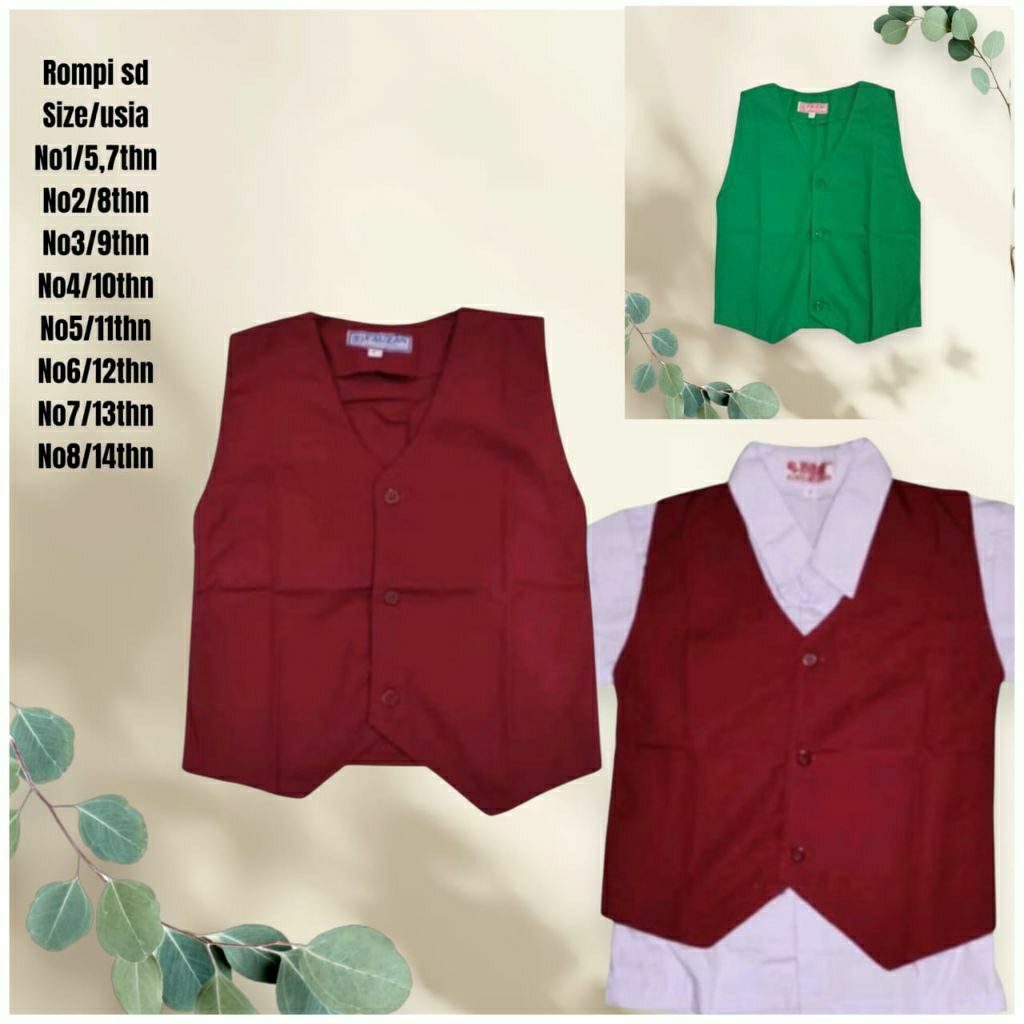 rompi sd merah seragam sekolah