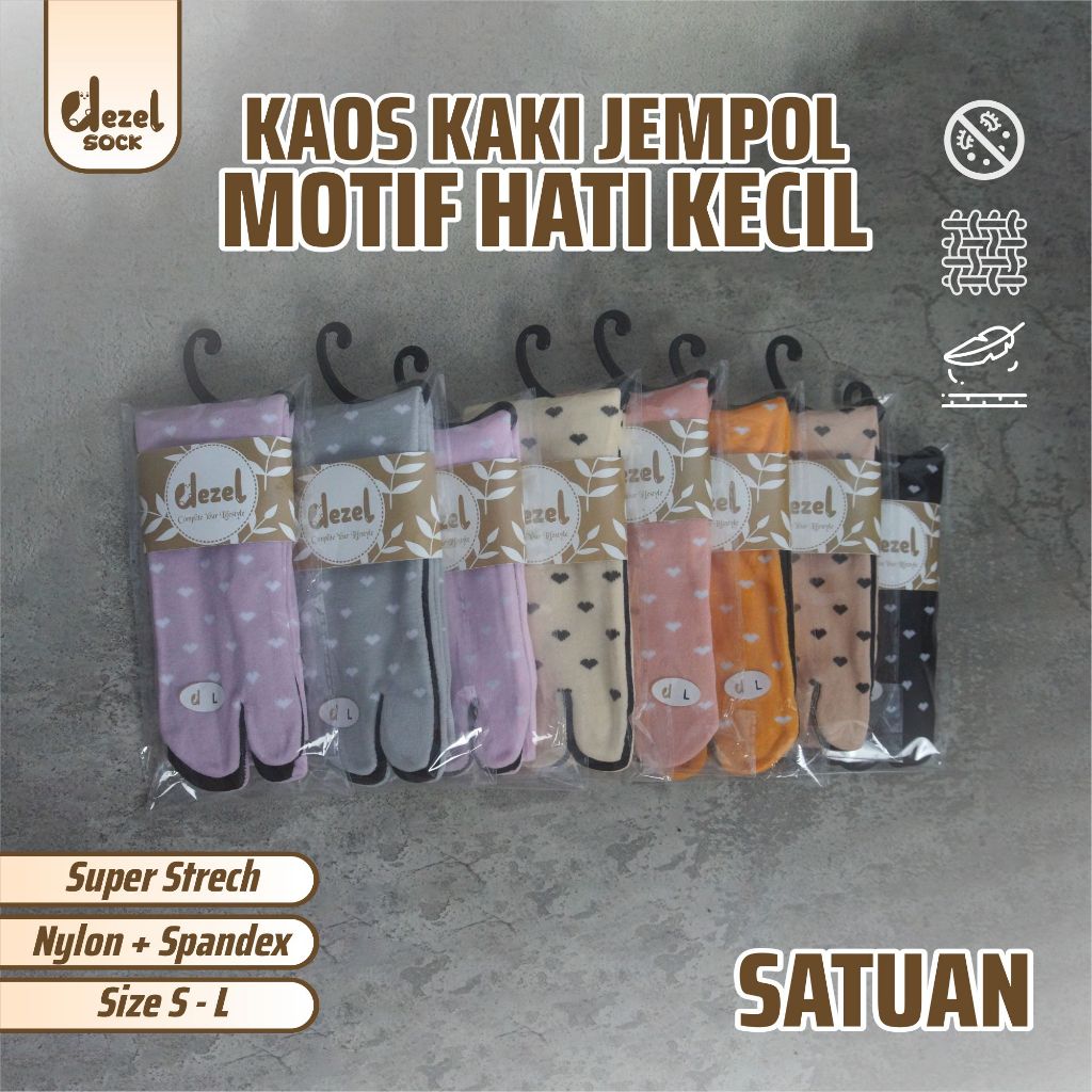 [ DEZEL SOCK MOTIF HATI KECIL ] - KAOS KAKI WANITA MUSLIM - KAOS KAKI JEMPOL MUSLIMAH