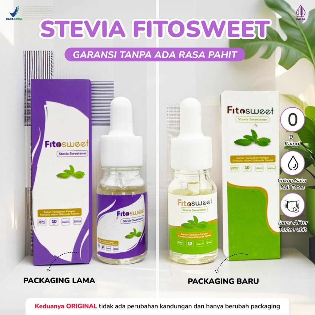 

FitoSweet Stevia Natural Sweetener Pemanis Alami Pengganti Gula 0 Kalori Pemanis aman Diabetes