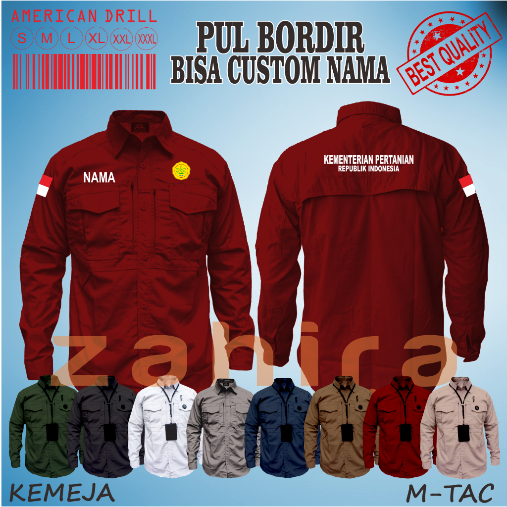 Kemeja Tactical M-TAC Kemeja Tactical Outdoor Kemeja Lapangan Kemeja Tactical Bordir Custom / Kemeja