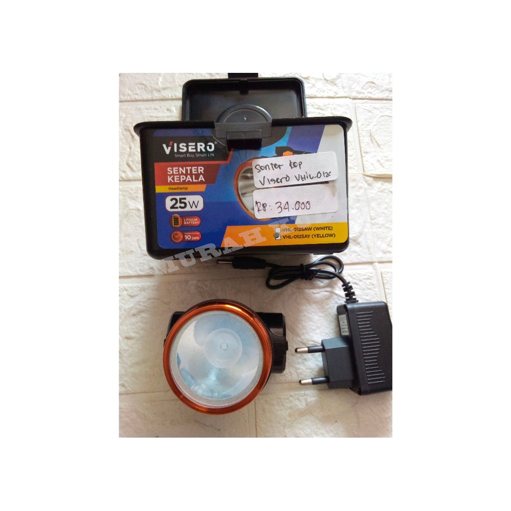 SENTER KEPALA VISERO VHL-0125 25WATT CAHAYA WARM/KUNING/YELLOW