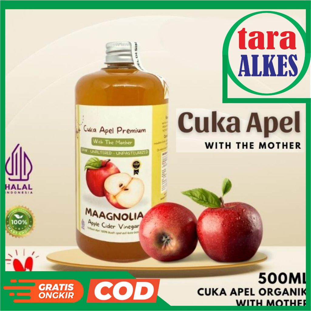 

Cuka Apel Maagnolia with Mother 500ml Fermentasi Alami Premium Apple Cider Vinegar
