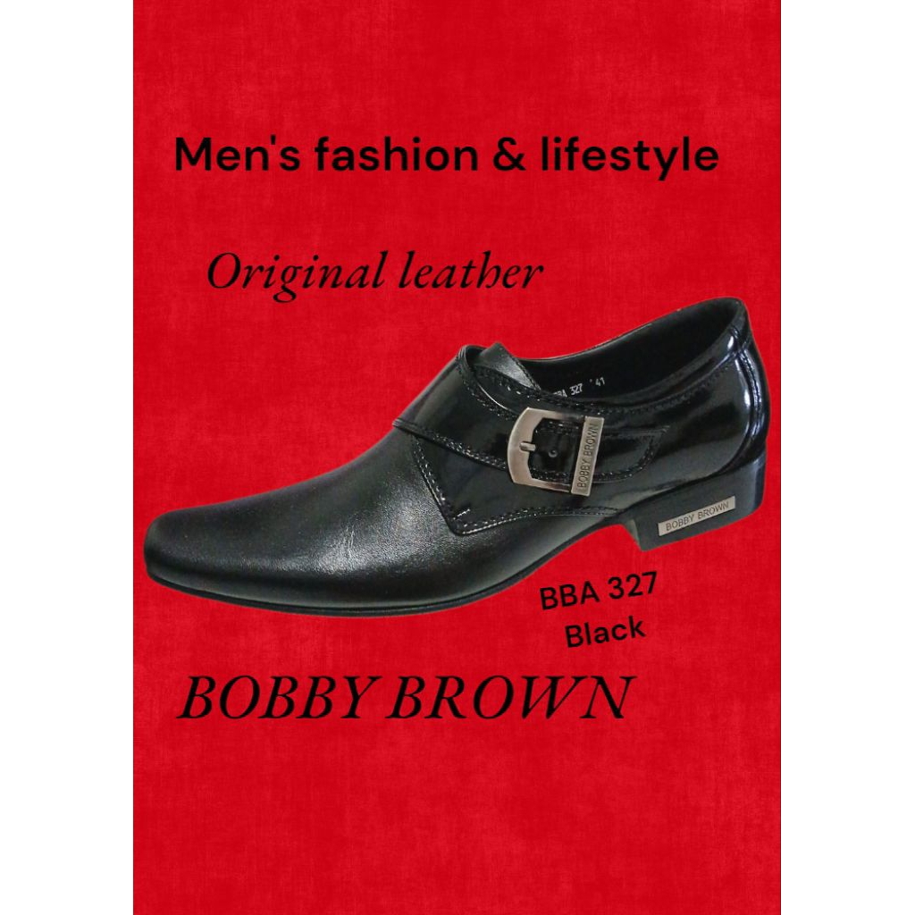 SEPATU PANTOFEL FORMAL PRIA KULIT ASLI ORIGINAL BOBBY BROWN BBA 327 BLACK
