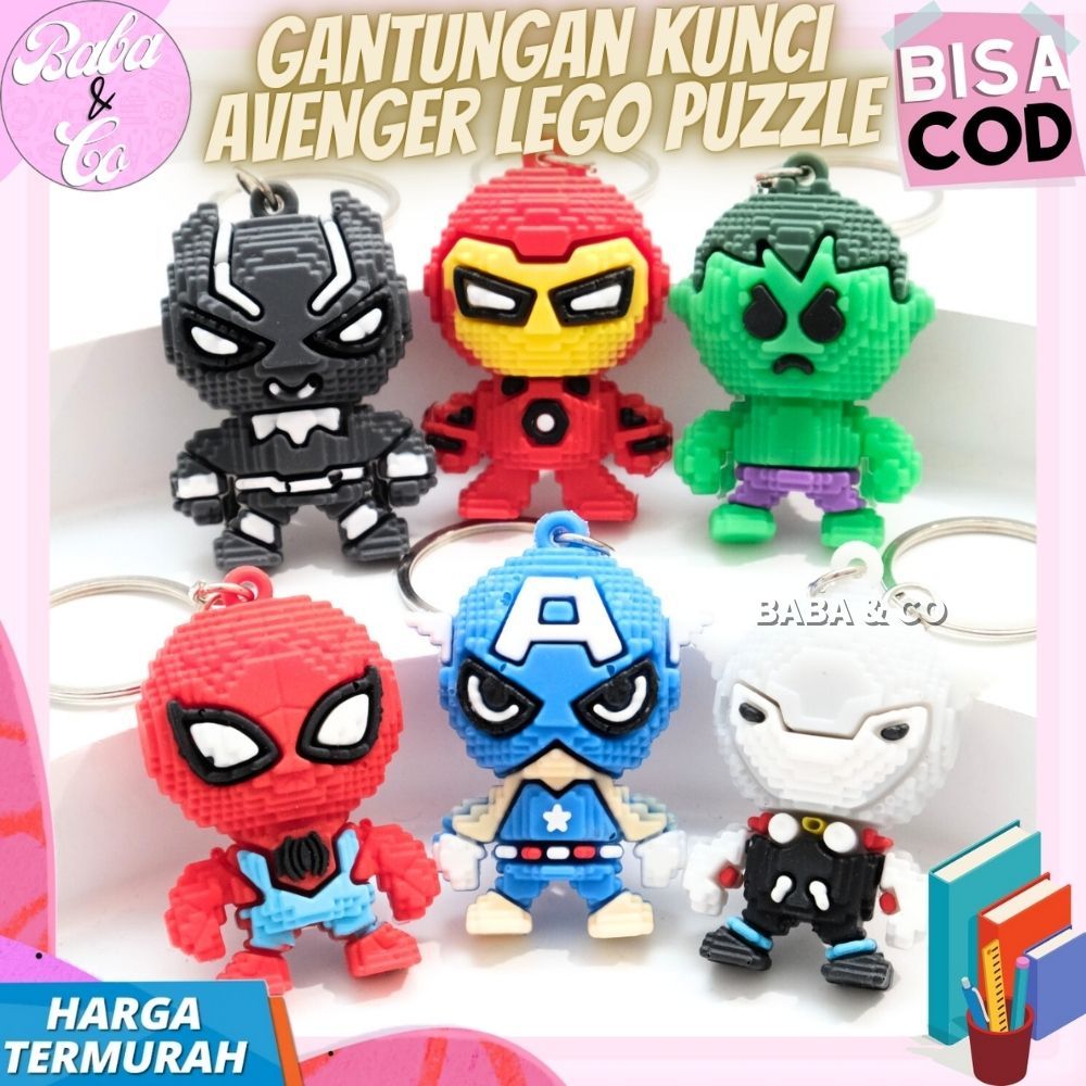GANTUNGAN KUNCI AVENGERS LEGO LUCU UNIK KEYCHAIN GANTUNGAN SUPERHERO AVENGER LEGO IMUT GANTUNGAN BAT