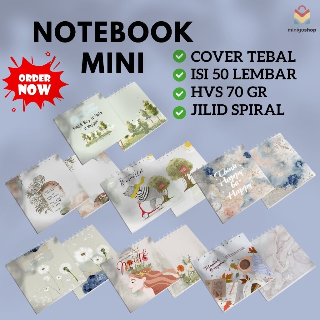 

NOTEBOOK MINI | NOTEBOOK SPIRAL | BUKU CATATAN | NOTEBOOK AESTETIC | SOUVENIR | ADA 12 TEMA