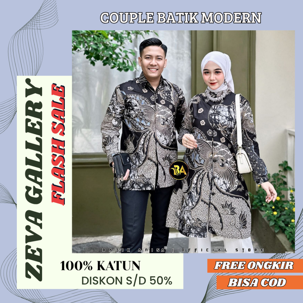 [COD] Couple Baju Batik Modern | Sarimbit Batik Pria Wanita Dewasa | Atasan Batik Pria Dan wanita | 
