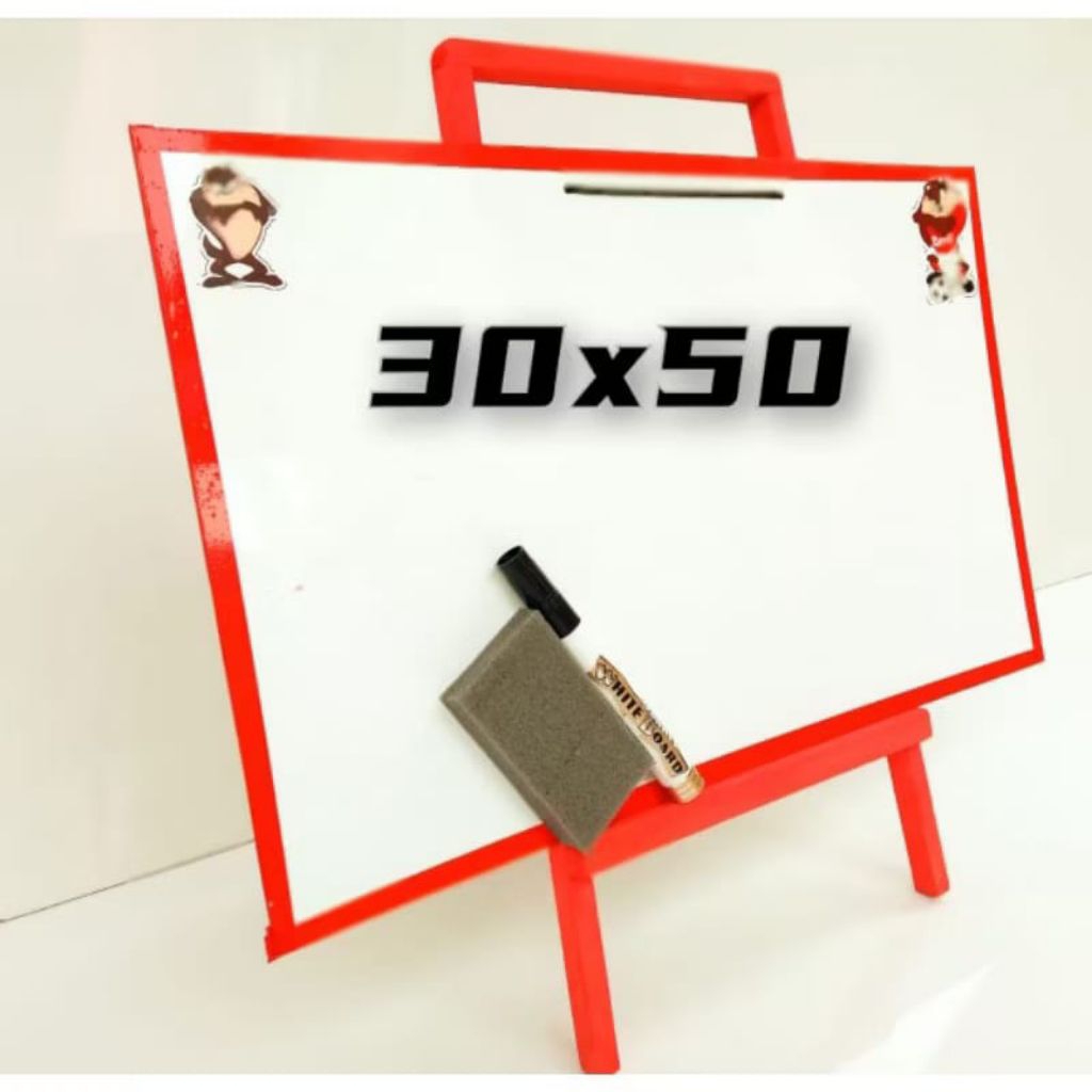

Papan tulis penyangga/Papan Tulis white board anak ukuran 30x50cm /Kayu penyangga papan tulis/papan tulis lengkap
