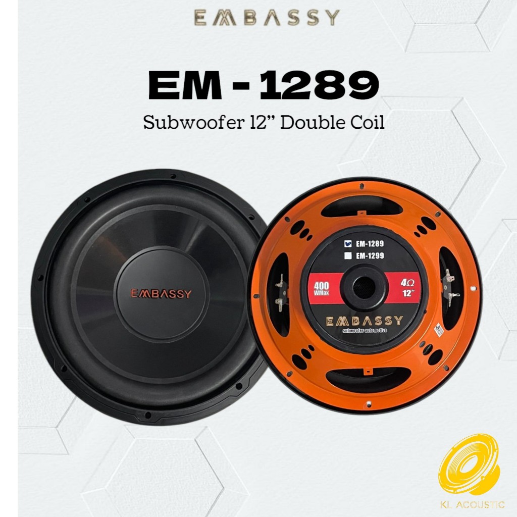 Embassy Subwoofer EM-1289 Double Coil