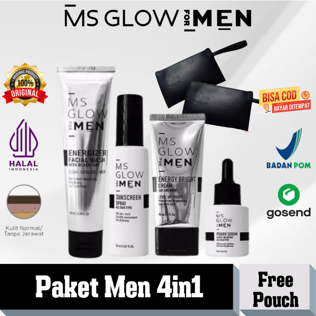 MS Glow For Men Paket Complete/4in1 Murah Original Paket Pria For Men