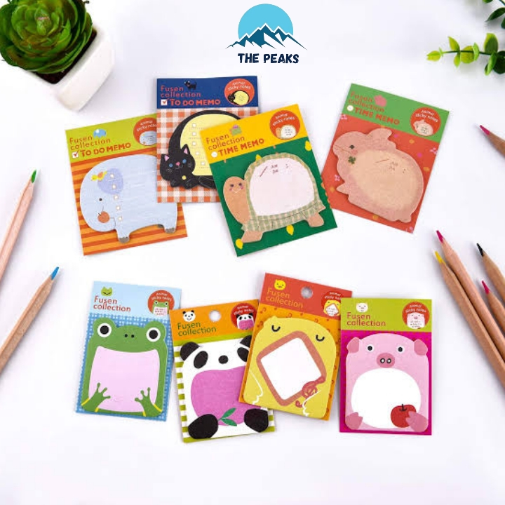 

(The Peaks) Sticky Notes Motif HewanTempelan Kertas Catatan Memo Note Karakter Animal Mini Book Karakter Binatang Lucu