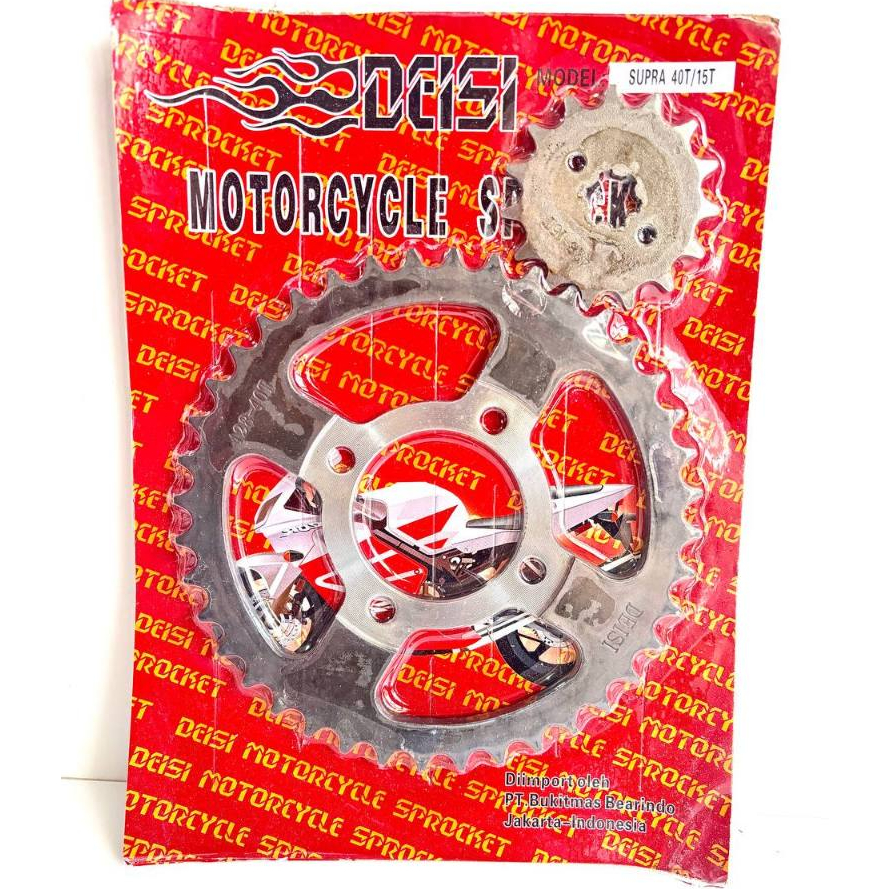 Gear Press Gir Set Depan Belakang Honda SUPRA Lama-SUPRA X 100 CC 15T/40T Berkualitas / Gear set/gea