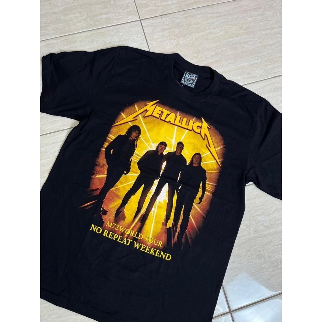 KAOS BAND ORIGINAL FANMADE BOOTLEG 100% BARU TAG THE ROXX THE MAXX DISCHARGE ALL OVER PRINT METALLIC