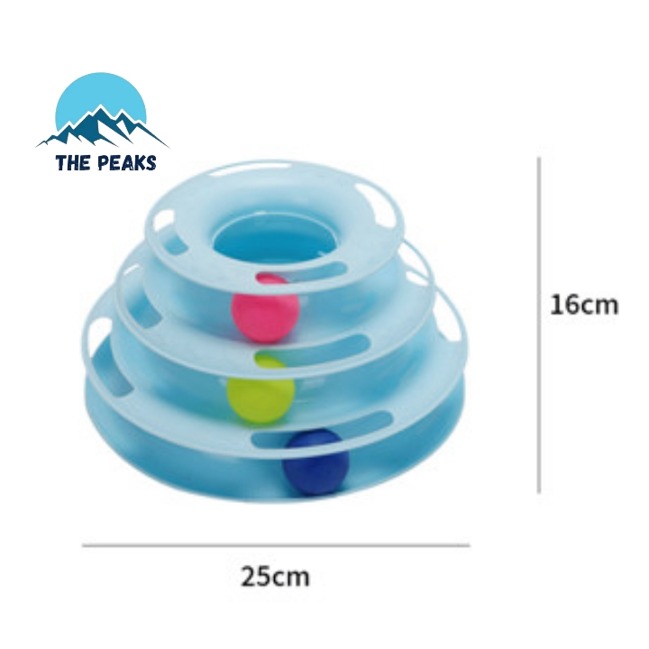 (The Peaks) Mainan interaktif Kucing Play Toy 3 Tower bola track 3 tingkat