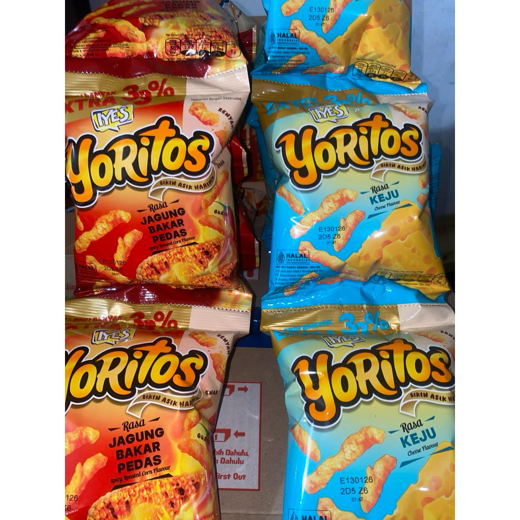 

Chiki Yoritos Iyes Per Renceng isi 10 Pcs EXTRA 33%