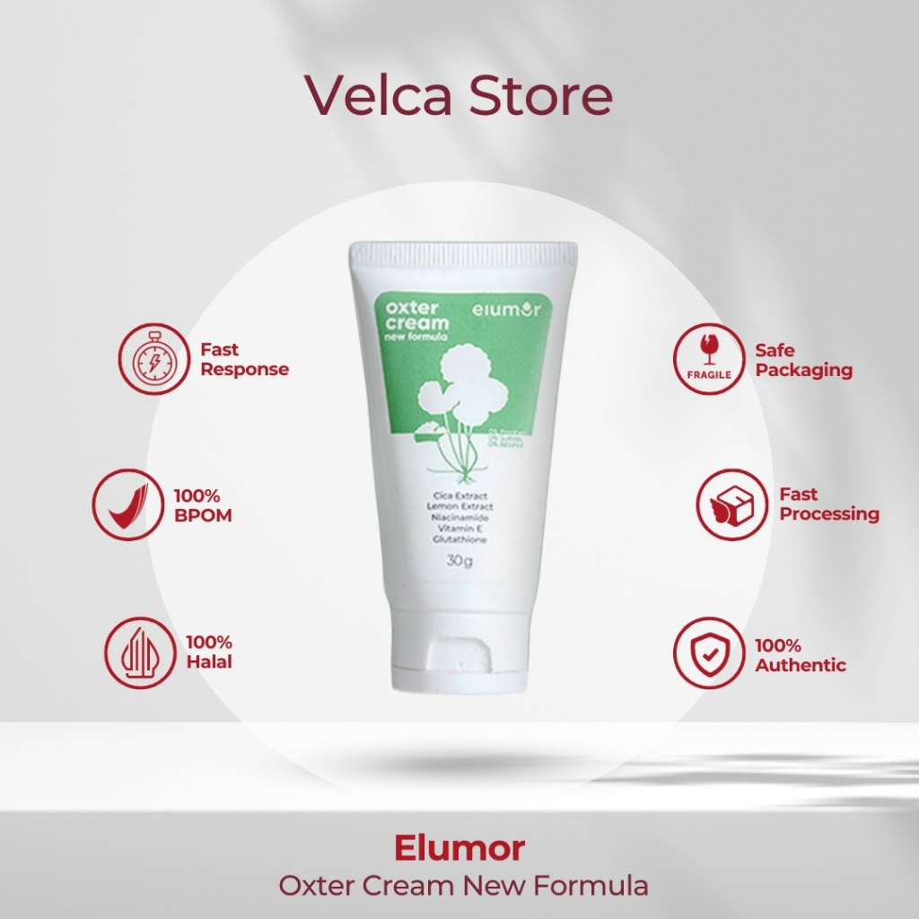 Elumor Oxter Cream Serum Pemutih Ketiak Selangkangan Lipatan White Serum Penghilang Strechmark