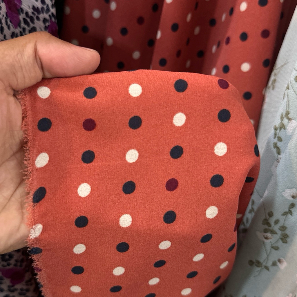 Kain Sifon Ceruty Polkadot - Kain Sifon ceruty - Kain Ceruty Babydoll - Kain Sifon Ceruty Motif Prem