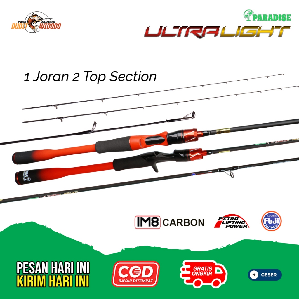 JORAN PARADISE ULTRALIGHT SPINNING & BAITCASTING | CARBON SOLID IM8 RING FUJI | HANDLE JAPAN STYLE