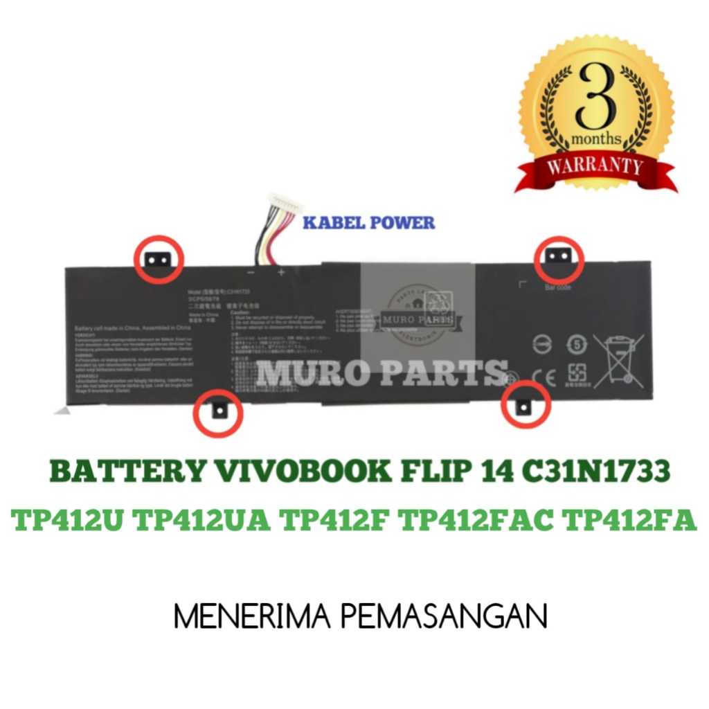 BATERAI BATTERY LAPTOP ASUS VIVOBOOK S13 S330 S330U S330UN S330UA S330F S330FA S330FL S330FN ORIGINA