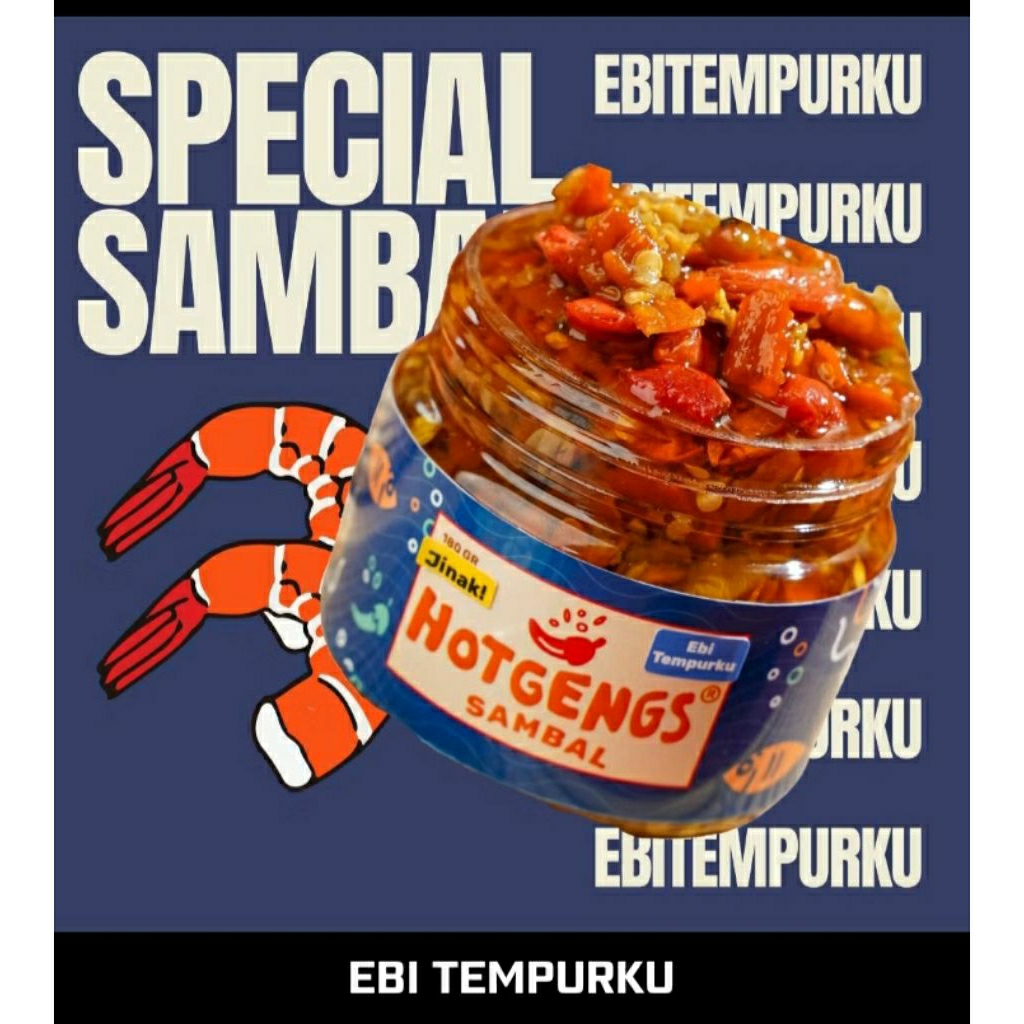 

Sambal Hotgengs - Sambal Bawang dengan toping EBI 125 Gram. Sambel Pedas Homemade.