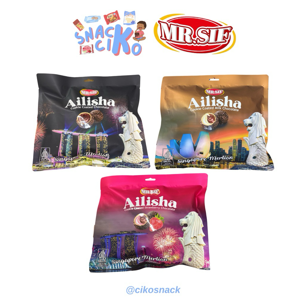 

Mr Sif Ailisha Cookie Coated Merlion Chocolate 200g
