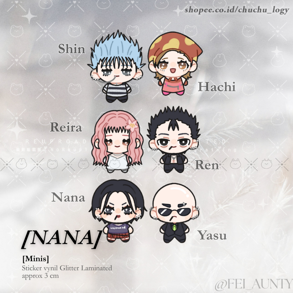 

NANA [ Minis ] shin hachi reira ren nana yasu Sticker Vinyl Glitter by Fei