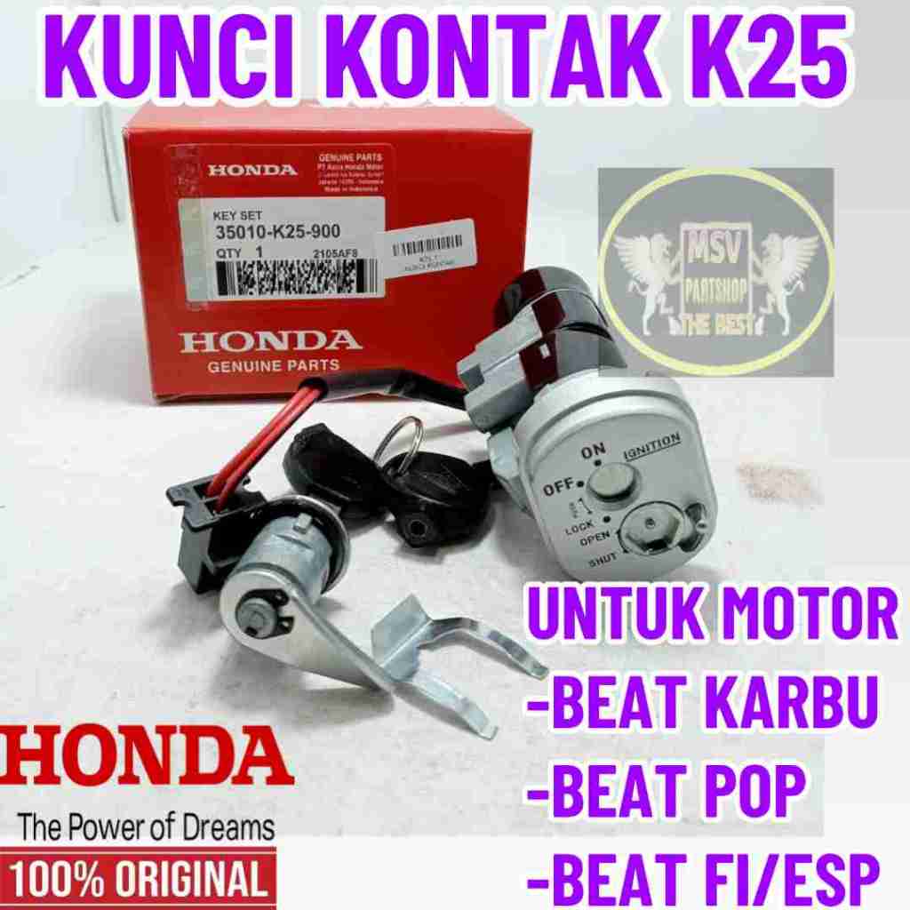 ORI KUNCI KONTAK SET+JOK KODE-K25 ASLI ORIGINAL HONDA BEAT F1-POP&KARBU KUALITAS ASLI ORIGINAL AHM..