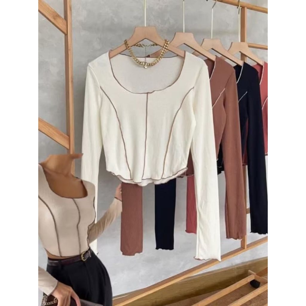 Heejin Knit Top/Heejin Rib Longsleeve