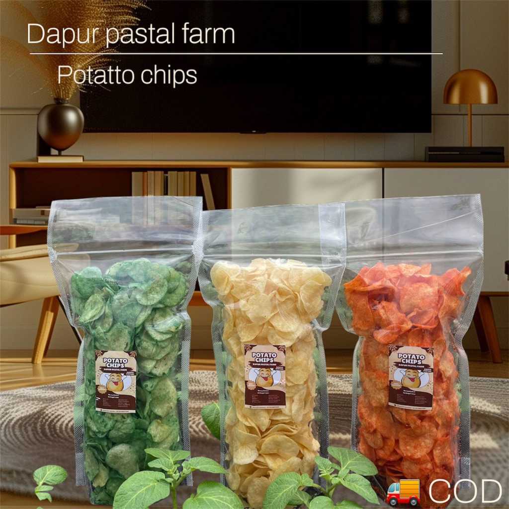 

keripik kentang bervarian Rasa isi 200g super kriukk lngsung dari kentang segar pilihan