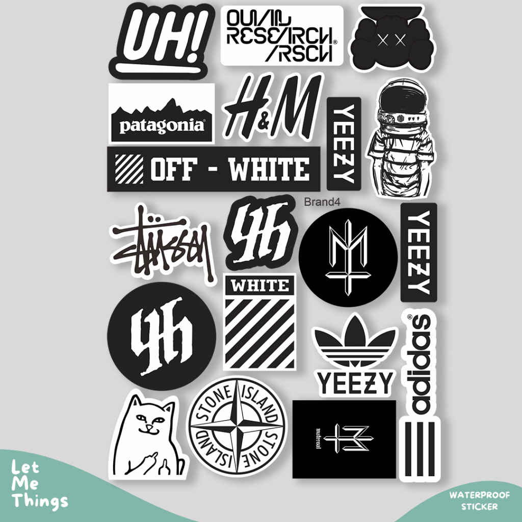 

stiker pack brand aesthetic patagonia stussy maternal yeezy || stiker helm motor