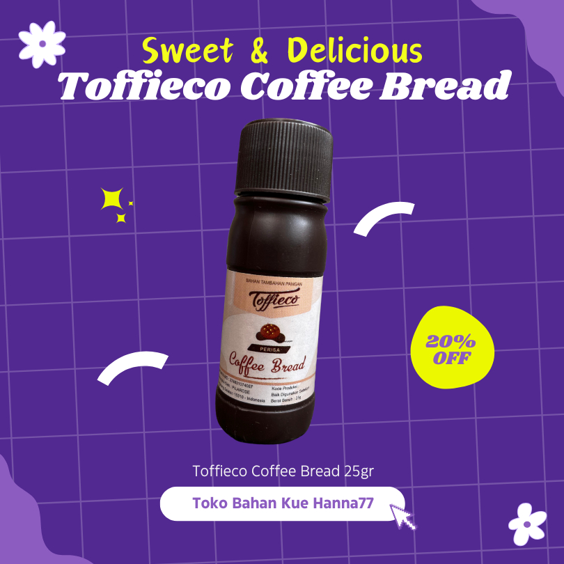 

Toffieco Perisa Kopi Bread 25ml - Essence Rasa Kopi Bread untuk Kue Minuman Makanan