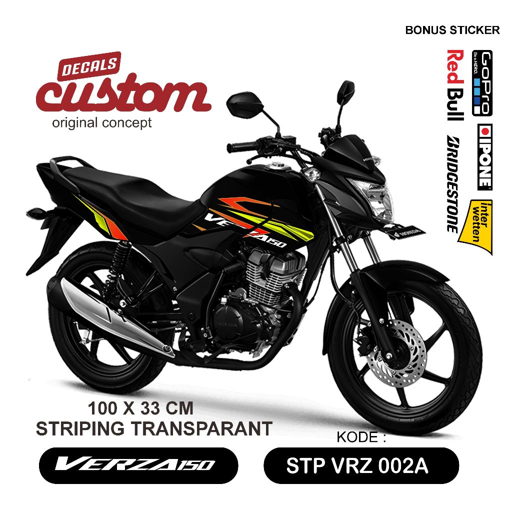 AdK striping transparan verza 150 old sticker transparan uv honda verza stiker motor decal honda